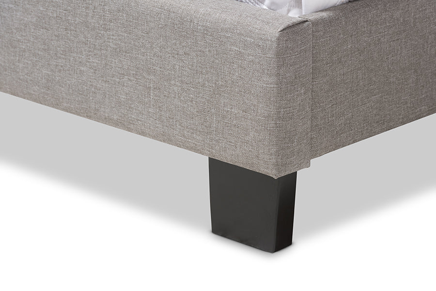Baxton Studio Willis Modern and Contemporary Light Grey Fabric Upholstered Queen Size Bed