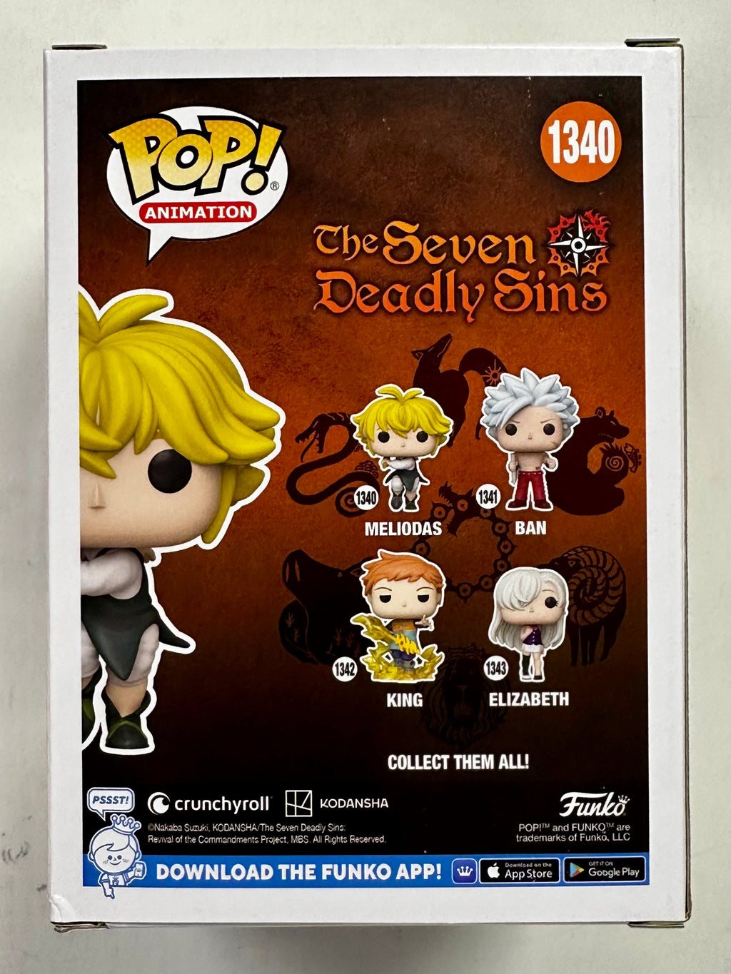 Funko Pop! Animation Meliodas (Full Counter) #1340 Seven Deadly Sins Captain 2023