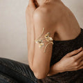 Metal Cutout Butterfly Tip Wire Spiral Wrap Arm Cuff Bracelet