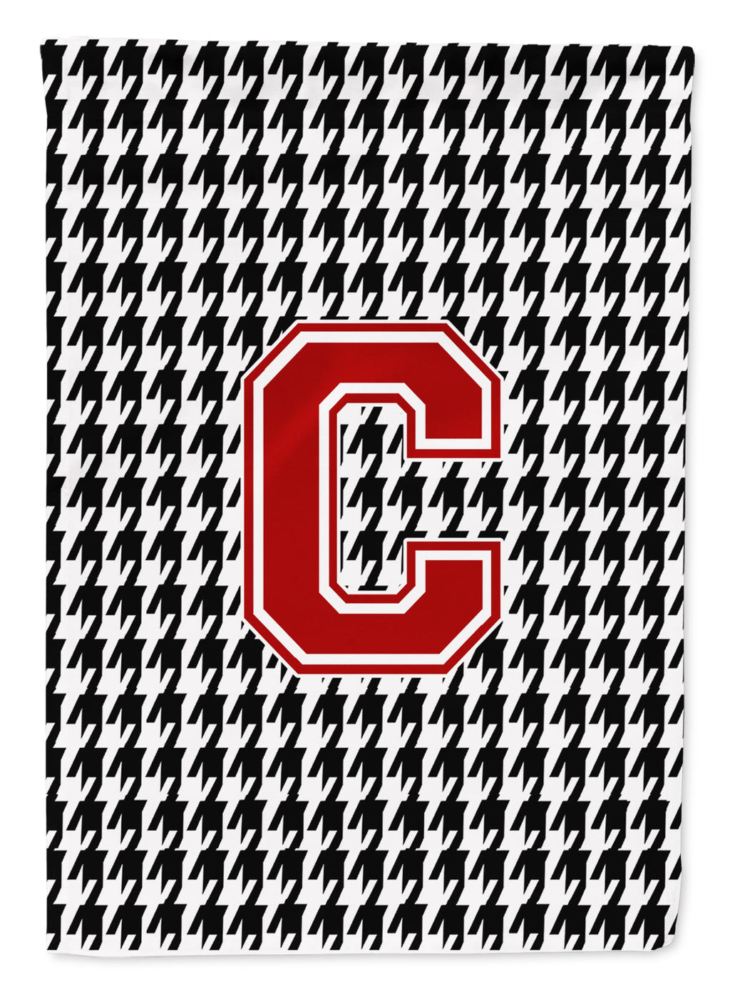 Letter C Monogram - Houndstooth Black Garden Flag Mailbox Decorative Yard Banner Outside Patio Artwork for Flower Beds, Garden Size, Multicolor