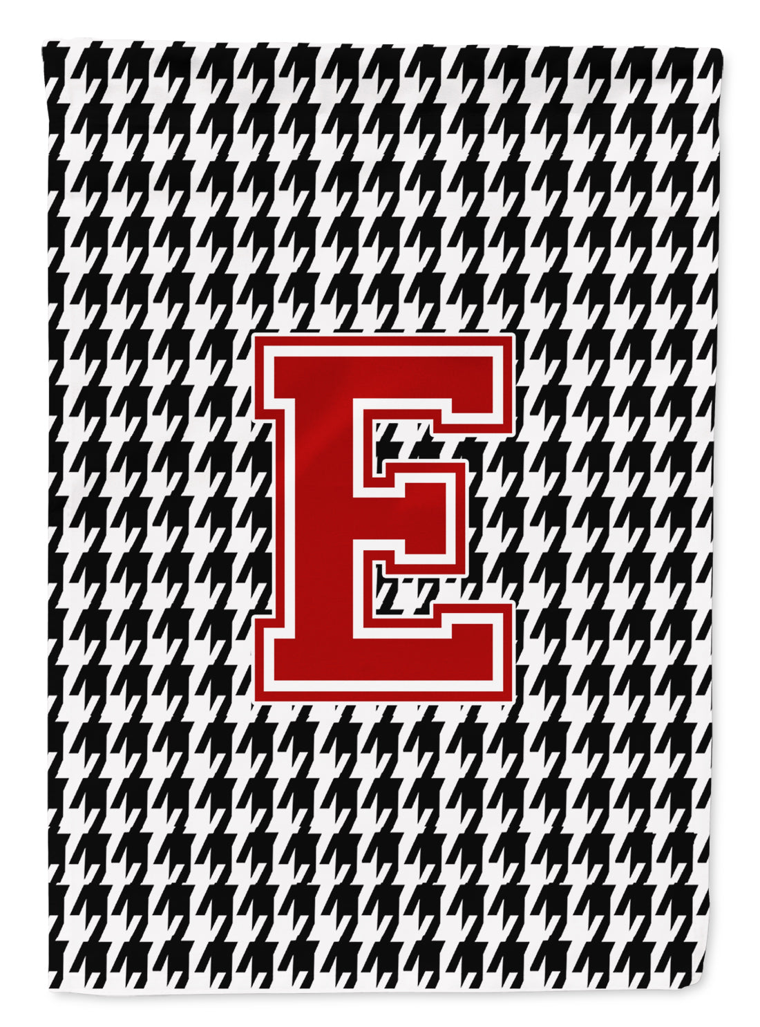 Letter E Monogram - Houndstooth Black Garden Flag Mailbox Decorative Yard Banner Outside Patio Artwork for Flower Beds, Garden Size, Multicolor