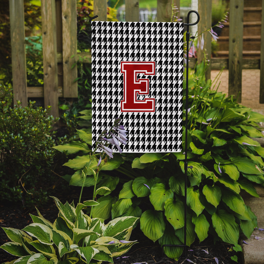 Letter E Monogram - Houndstooth Black Garden Flag Mailbox Decorative Yard Banner Outside Patio Artwork for Flower Beds, Garden Size, Multicolor