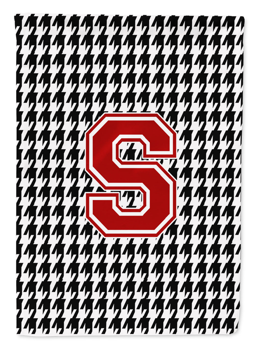 Letter S Monogram - Houndstooth Black Garden Flag Mailbox Decorative Yard Banner Outside Patio Artwork for Flower Beds, Garden Size, Multicolor