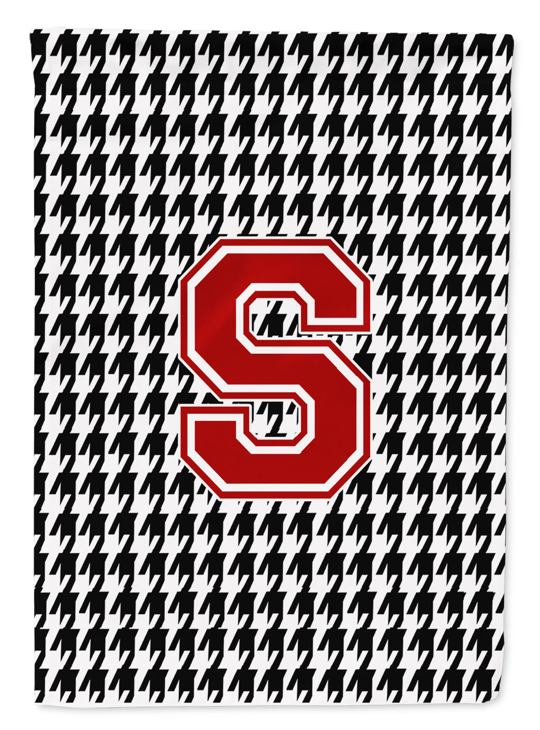 Letter S Monogram - Houndstooth Black Garden Flag Mailbox Decorative Yard Banner Outside Patio Artwork for Flower Beds, Garden Size, Multicolor