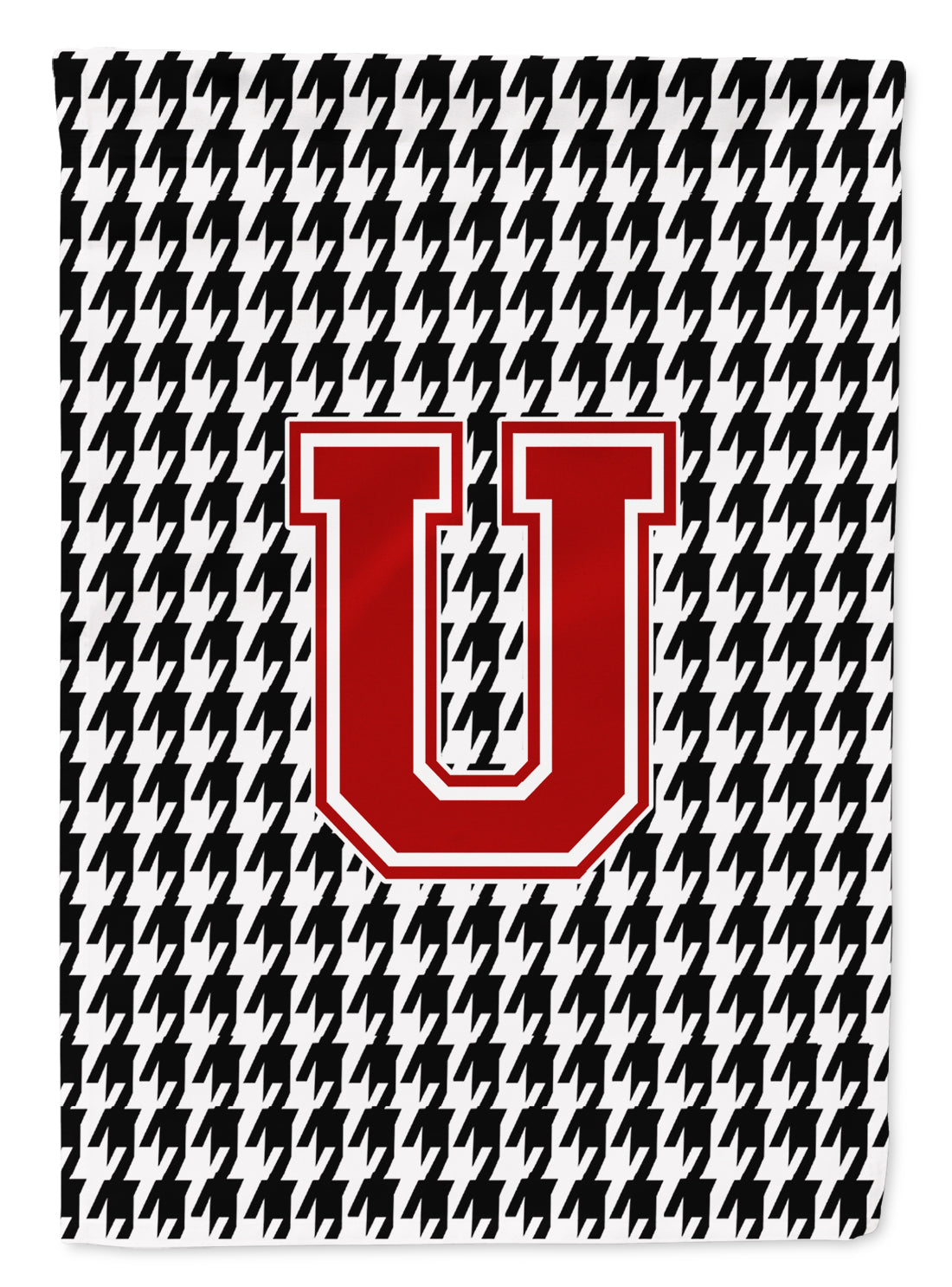 Letter U Monogram - Houndstooth Black Garden Flag Mailbox Decorative Yard Banner Outside Patio Artwork for Flower Beds, Garden Size, Multicolor