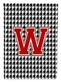Letter W Monogram - Houndstooth Black Garden Flag Mailbox Decorative Yard Banner Outside Patio Artwork for Flower Beds, Garden Size, Multicolor