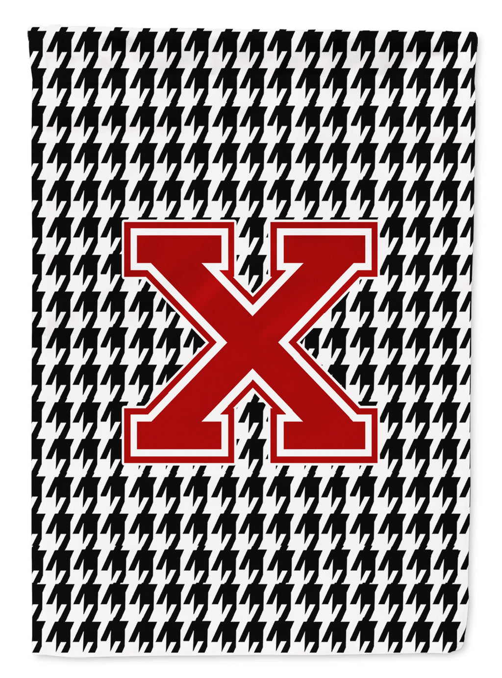 Letter X Monogram - Houndstooth Black Garden Flag Mailbox Decorative Yard Banner Outside Patio Artwork for Flower Beds, Garden Size, Multicolor