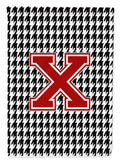 Letter X Monogram - Houndstooth Black Garden Flag Mailbox Decorative Yard Banner Outside Patio Artwork for Flower Beds, Garden Size, Multicolor