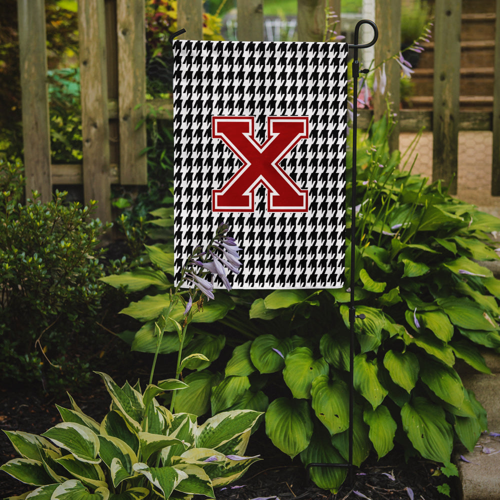 Letter X Monogram - Houndstooth Black Garden Flag Mailbox Decorative Yard Banner Outside Patio Artwork for Flower Beds, Garden Size, Multicolor