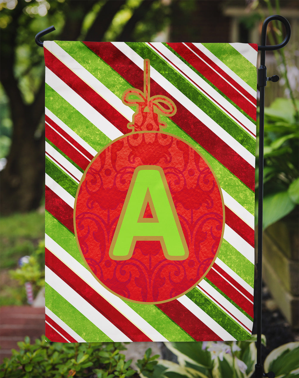 Christmas Oranment Holiday Initial Letter A Garden Flag Mailbox Decorative Yard Banner Outside Patio Artwork for Flower Beds, Garden Size, Multicolor