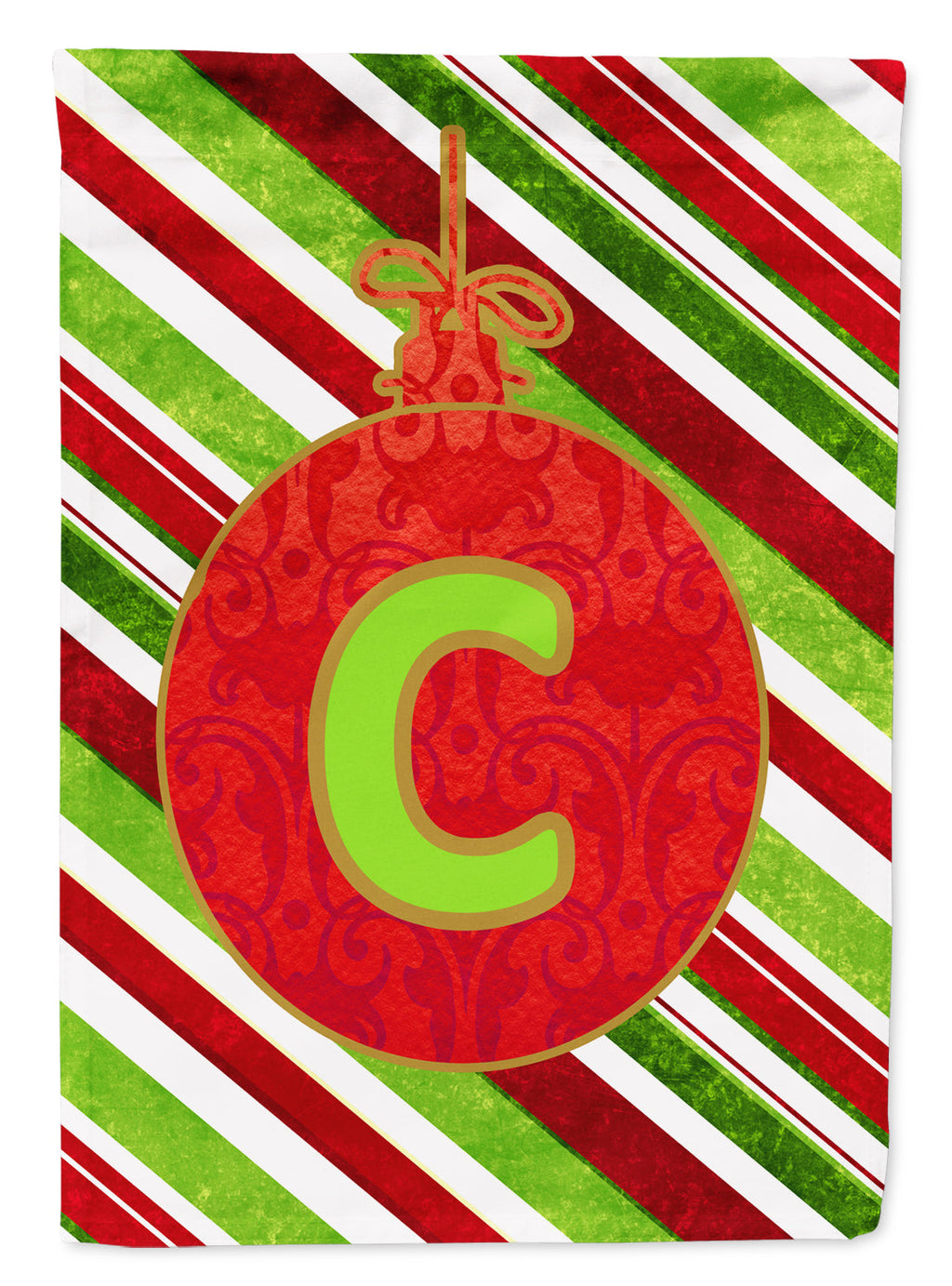 Christmas Oranment Holiday Initial Letter C House Flag 28x40 Porch Sleeve Pole Decorative Outside Yard Banner Artwork Wall Hanging, Polyester