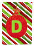 Christmas Oranment Holiday Initial Letter D House Flag 28x40 Porch Sleeve Pole Decorative Outside Yard Banner Artwork Wall Hanging, Polyester