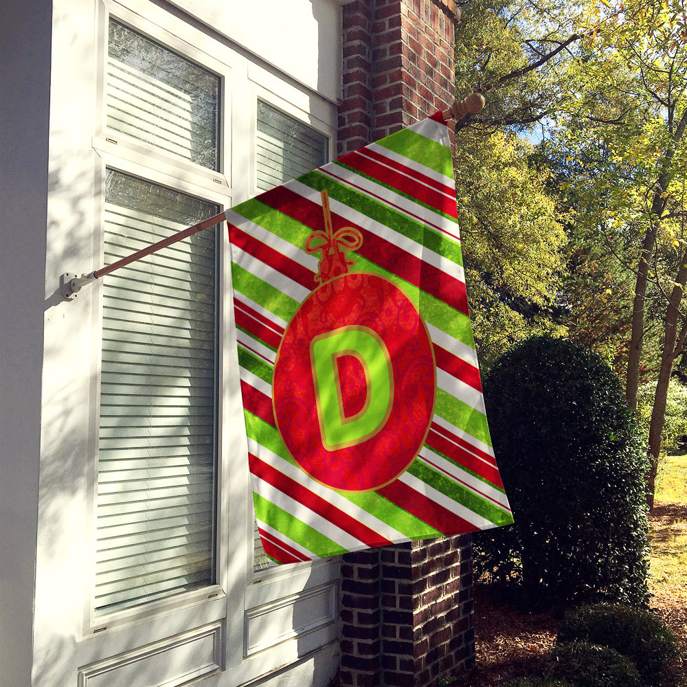 Christmas Oranment Holiday Initial Letter D House Flag 28x40 Porch Sleeve Pole Decorative Outside Yard Banner Artwork Wall Hanging, Polyester