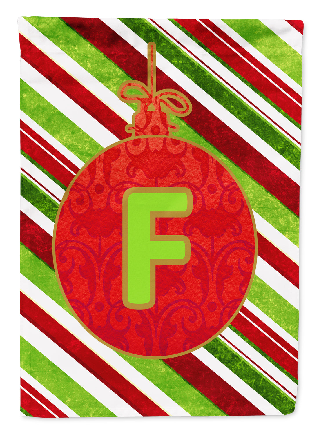Christmas Oranment Holiday Initial Letter F Garden Flag Mailbox Decorative Yard Banner Outside Patio Artwork for Flower Beds, Garden Size, Multicolor