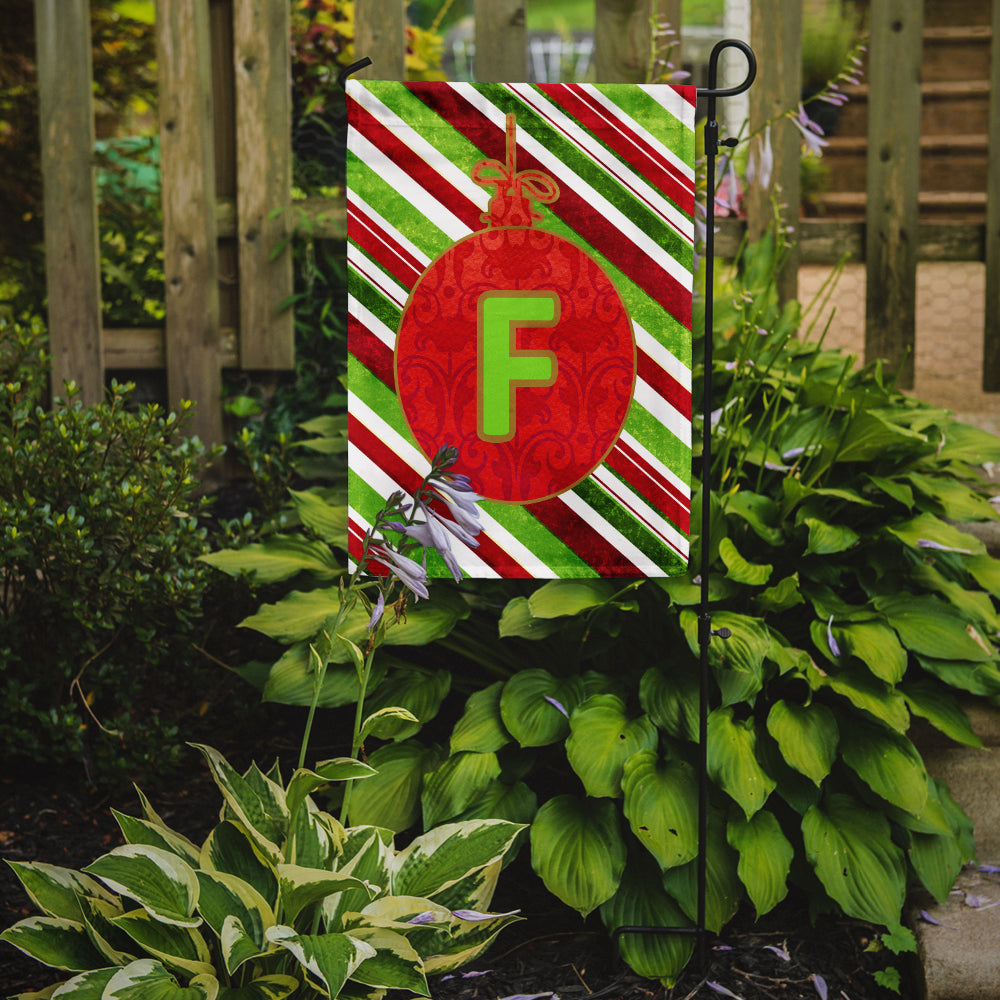 Christmas Oranment Holiday Initial Letter F Garden Flag Mailbox Decorative Yard Banner Outside Patio Artwork for Flower Beds, Garden Size, Multicolor