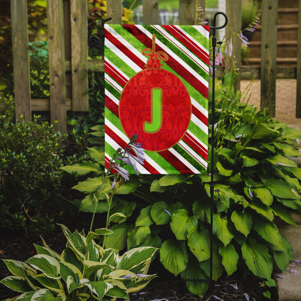 Christmas Oranment Holiday Initial Letter J Garden Flag Mailbox Decorative Yard Banner Outside Patio Artwork for Flower Beds, Garden Size, Multicolor