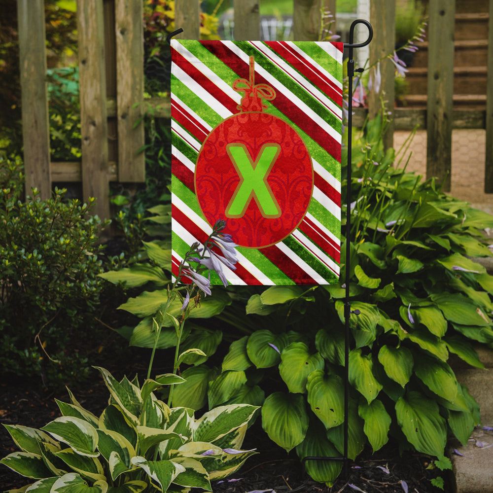 Christmas Oranment Holiday Initial Letter X Garden Flag Mailbox Decorative Yard Banner Outside Patio Artwork for Flower Beds, Garden Size, Multicolor