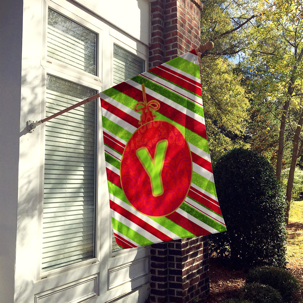 Christmas Oranment Holiday Initial Letter Y House Flag 28x40 Porch Sleeve Pole Decorative Outside Yard Banner Artwork Wall Hanging, Polyester