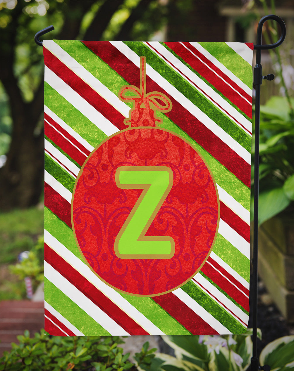 Christmas Oranment Holiday Initial Letter Z Garden Flag Mailbox Decorative Yard Banner Outside Patio Artwork for Flower Beds, Garden Size, Multicolor