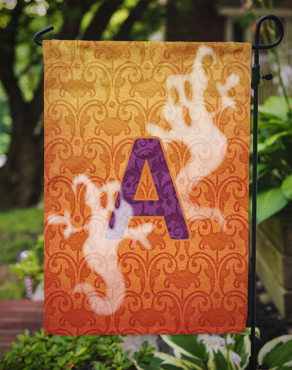 Halloween Ghost Letter A Garden Flag Mailbox Decorative Yard Banner Outside Patio Artwork for Flower Beds, Garden Size, Multicolor