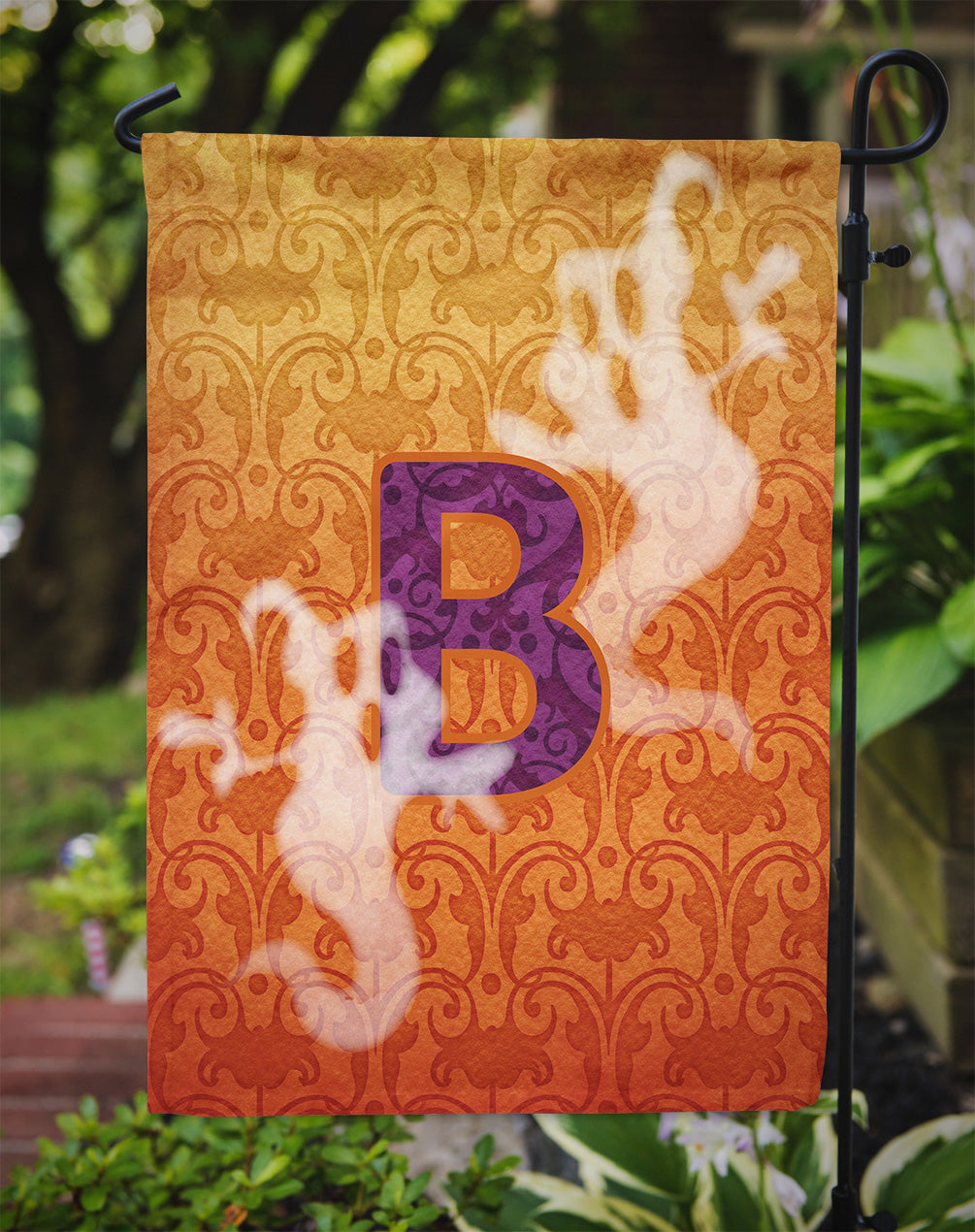 Halloween Ghost Letter B Garden Flag Mailbox Decorative Yard Banner Outside Patio Artwork for Flower Beds, Garden Size, Multicolor