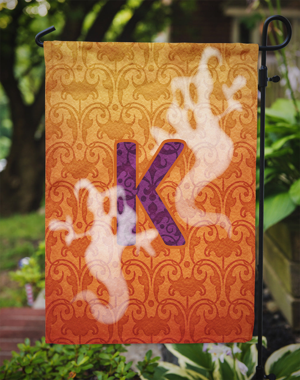 Halloween Ghost Letter K Garden Flag Mailbox Decorative Yard Banner Outside Patio Artwork for Flower Beds, Garden Size, Multicolor