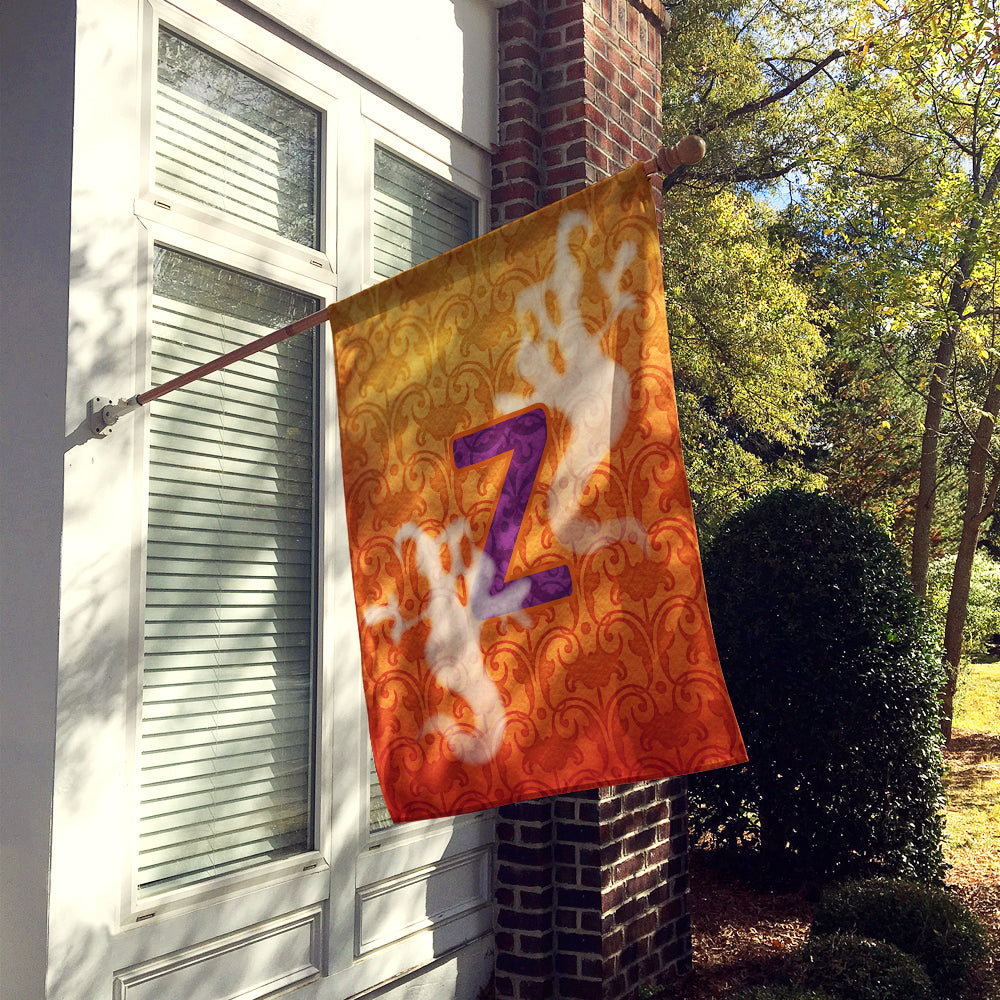 Halloween Ghost Letter Z House Flag 28x40 Porch Sleeve Pole Decorative Outside Yard Banner Artwork Wall Hanging, Polyester