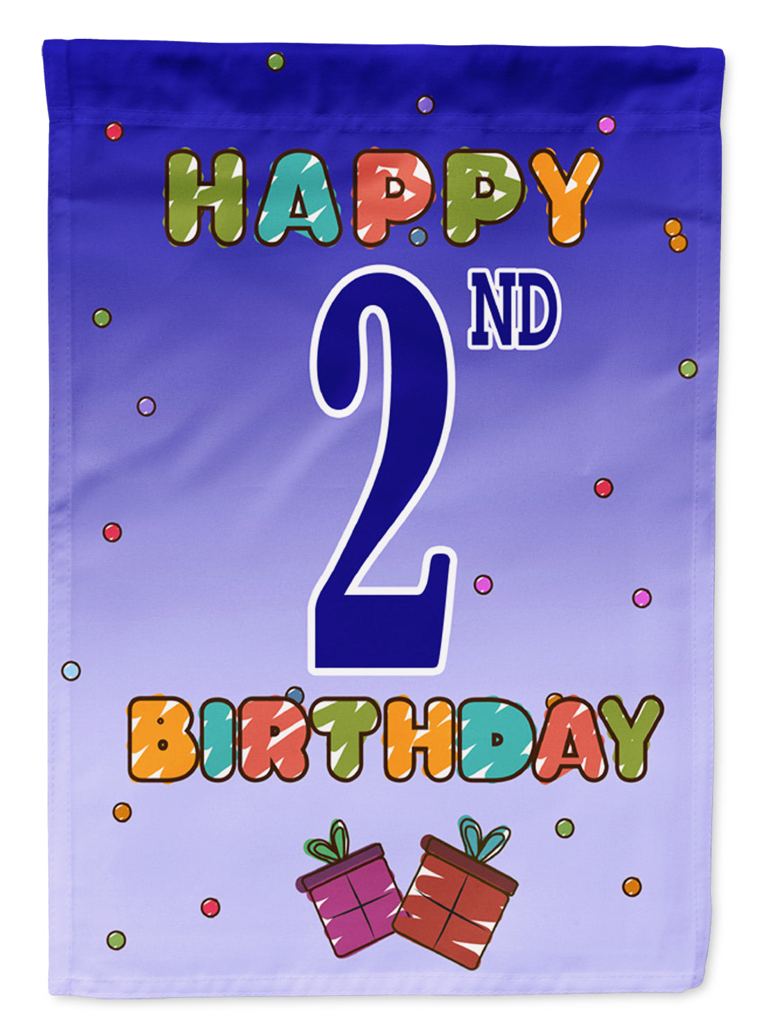 Happy 2nd Birthday Garden Flag Mailbox Decorative Yard Banner Outside Patio Artwork for Flower Beds, Garden Size, Multicolor