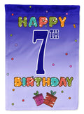 Happy 7th Birthday Garden Flag Mailbox Decorative Yard Banner Outside Patio Artwork for Flower Beds, Garden Size, Multicolor