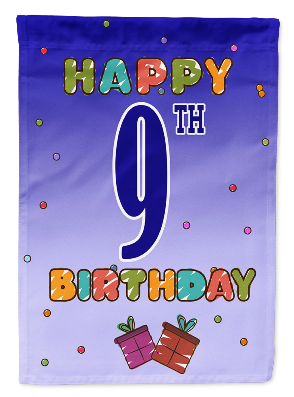 Happy 9th Birthday Garden Flag Mailbox Decorative Yard Banner Outside Patio Artwork for Flower Beds, Garden Size, Multicolor