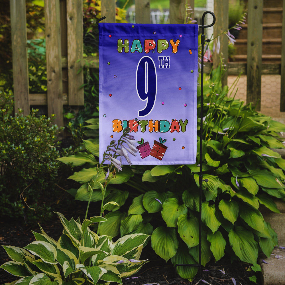 Happy 9th Birthday Garden Flag Mailbox Decorative Yard Banner Outside Patio Artwork for Flower Beds, Garden Size, Multicolor