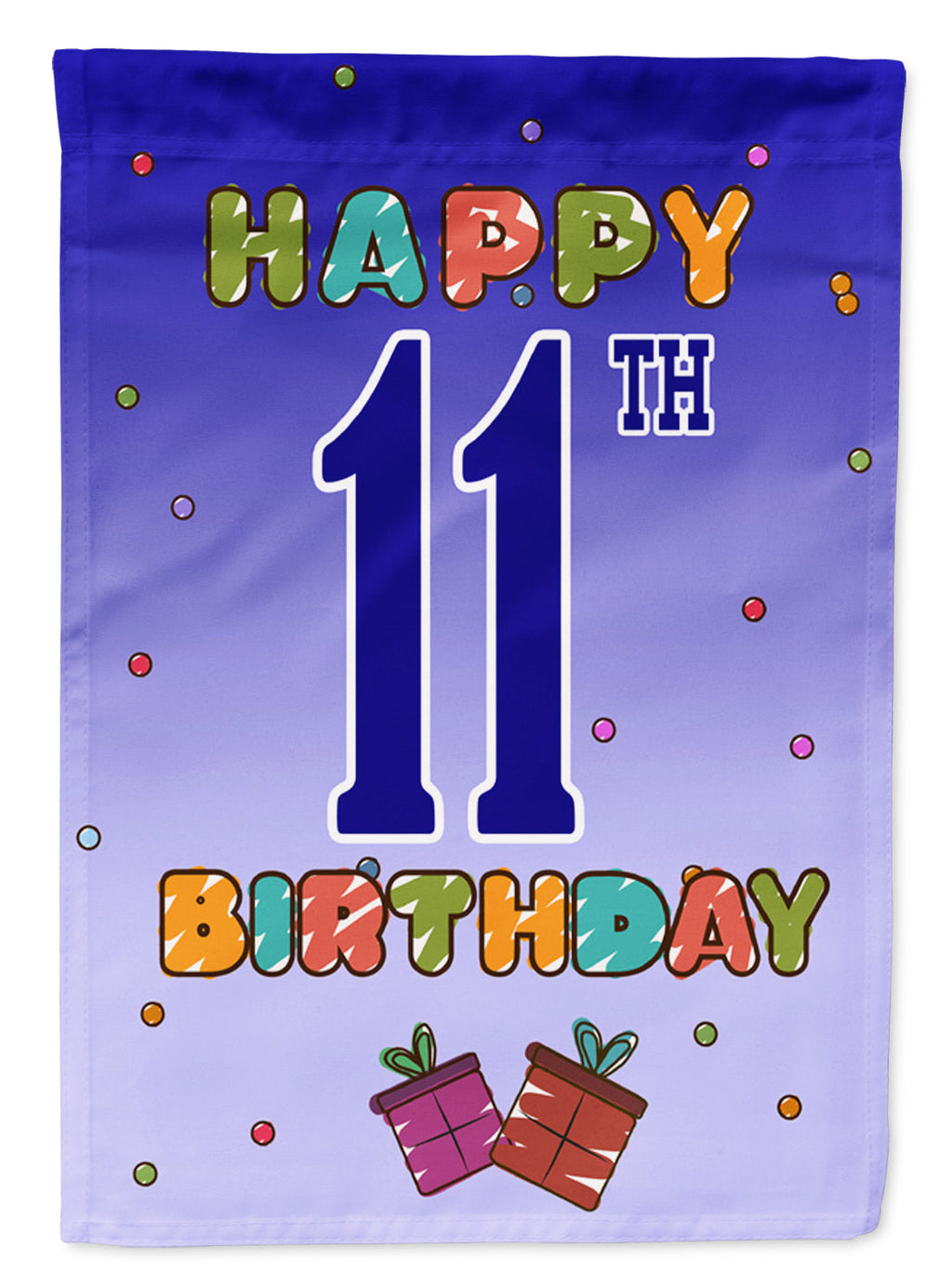 Happy 11th Birthday Garden Flag Mailbox Decorative Yard Banner Outside Patio Artwork for Flower Beds, Garden Size, Multicolor