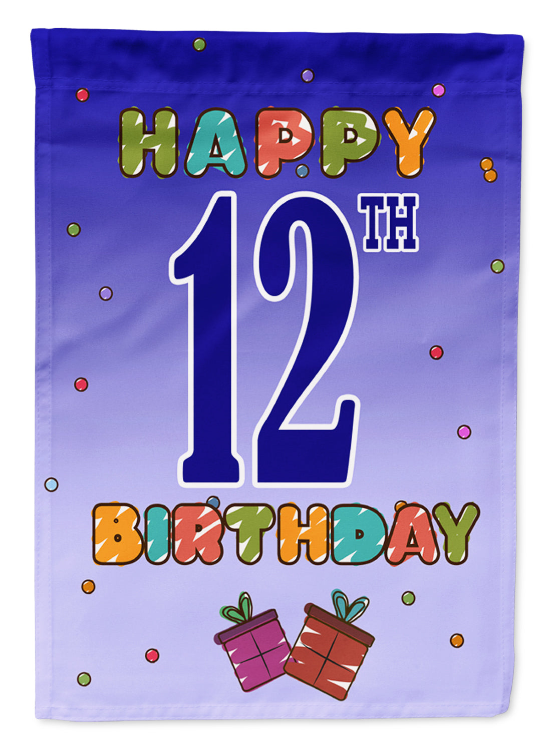 Happy 12th Birthday Garden Flag Mailbox Decorative Yard Banner Outside Patio Artwork for Flower Beds, Garden Size, Multicolor