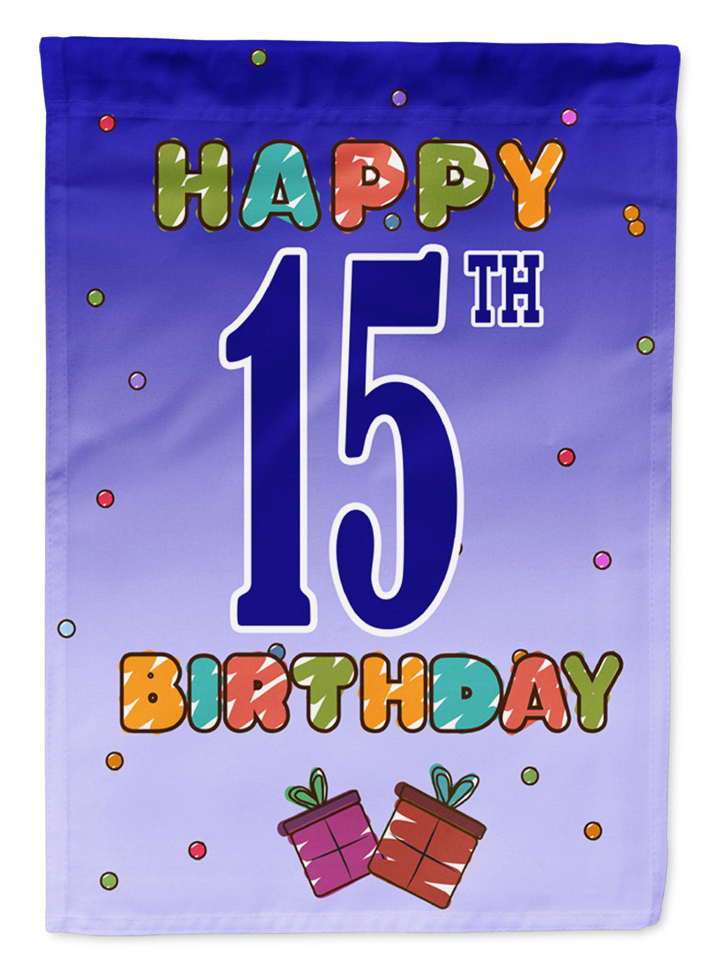 Happy 15th Birthday Garden Flag Mailbox Decorative Yard Banner Outside Patio Artwork for Flower Beds, Garden Size, Multicolor