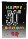 Happy 50th Birthday Garden Flag Mailbox Decorative Yard Banner Outside Patio Artwork for Flower Beds, Garden Size, Multicolor