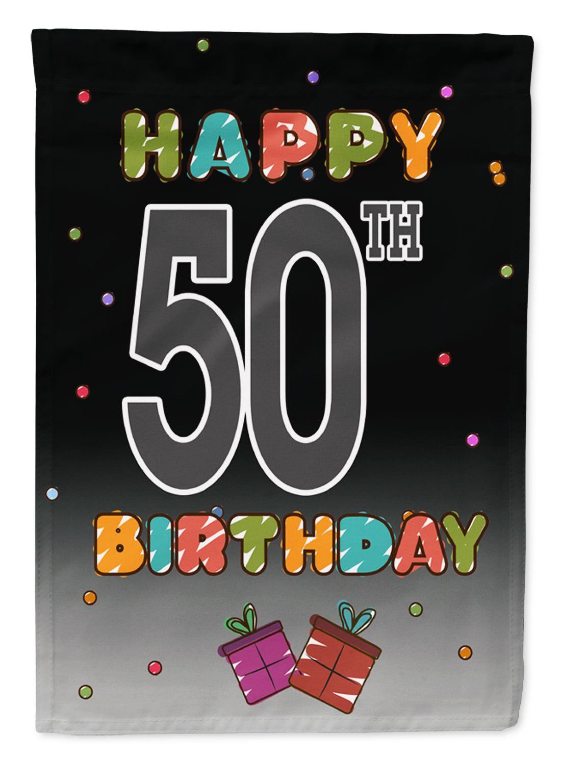 Happy 50th Birthday Garden Flag Mailbox Decorative Yard Banner Outside Patio Artwork for Flower Beds, Garden Size, Multicolor