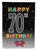 Happy 70th Birthday Garden Flag Mailbox Decorative Yard Banner Outside Patio Artwork for Flower Beds, Garden Size, Multicolor