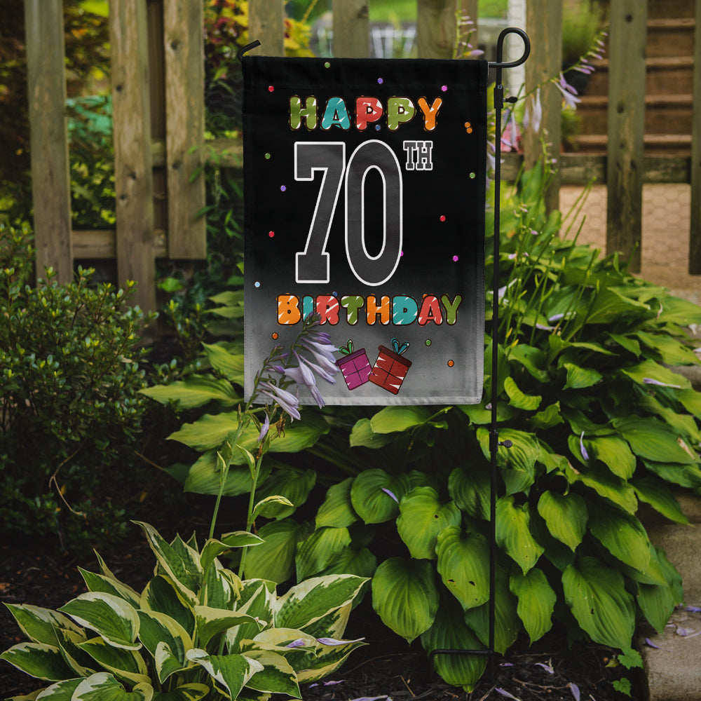 Happy 70th Birthday Garden Flag Mailbox Decorative Yard Banner Outside Patio Artwork for Flower Beds, Garden Size, Multicolor