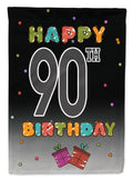Happy 90th Birthday Garden Flag Mailbox Decorative Yard Banner Outside Patio Artwork for Flower Beds, Garden Size, Multicolor
