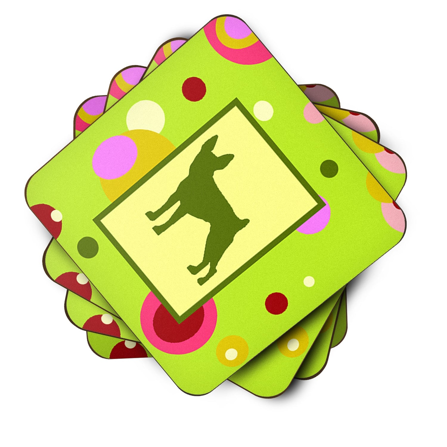 Fox Terrier Foam Coasters Set of 4 Cup Coasters for Indoor Outdoor, Tabletop Protection, Anti Slip, Mouse pad Material