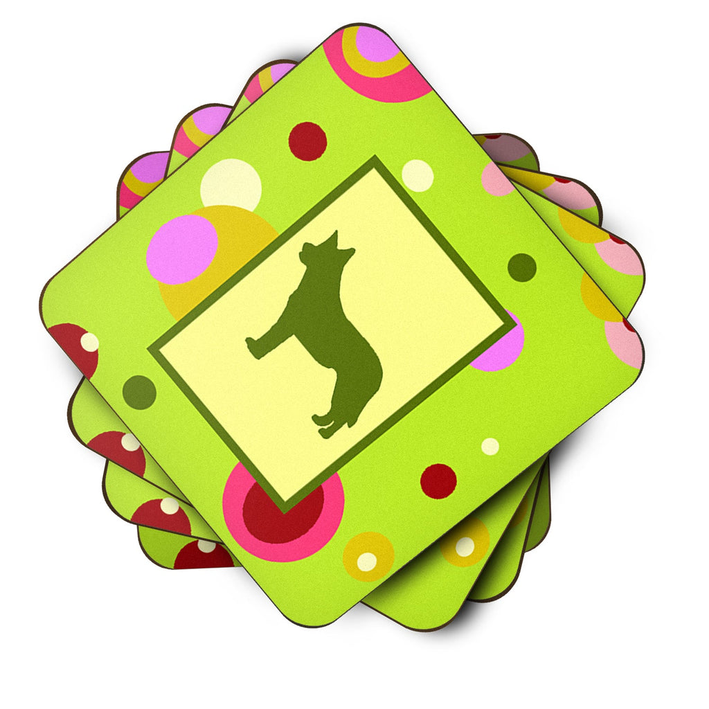 Australian Cattle Dog Foam Coasters Set of 4 Cup Coasters for Indoor Outdoor, Tabletop Protection, Anti Slip, Mouse pad Material