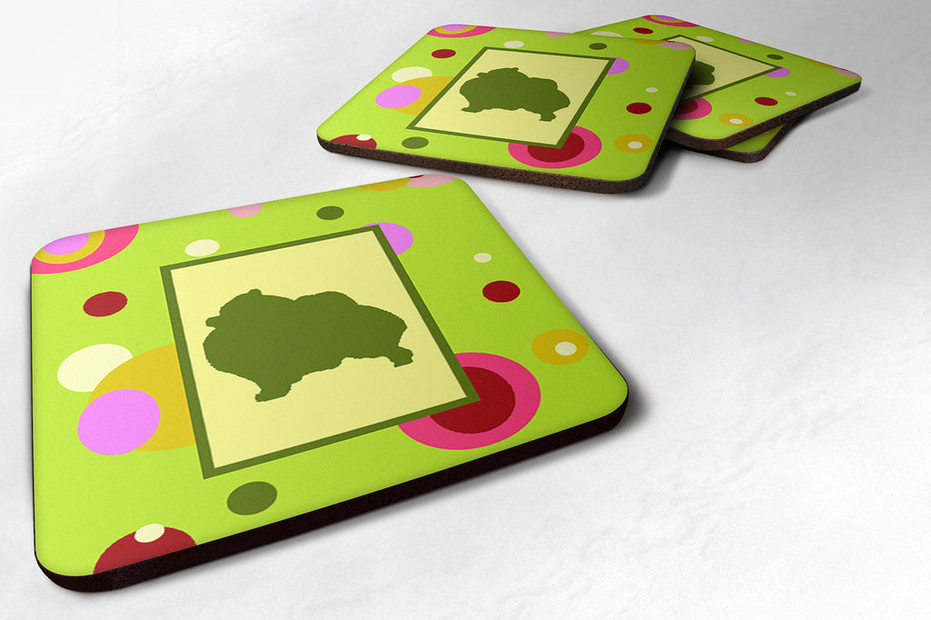 Pomeranian Foam Coasters Set of 4 Cup Coasters for Indoor Outdoor, Tabletop Protection, Anti Slip, Mouse pad Material