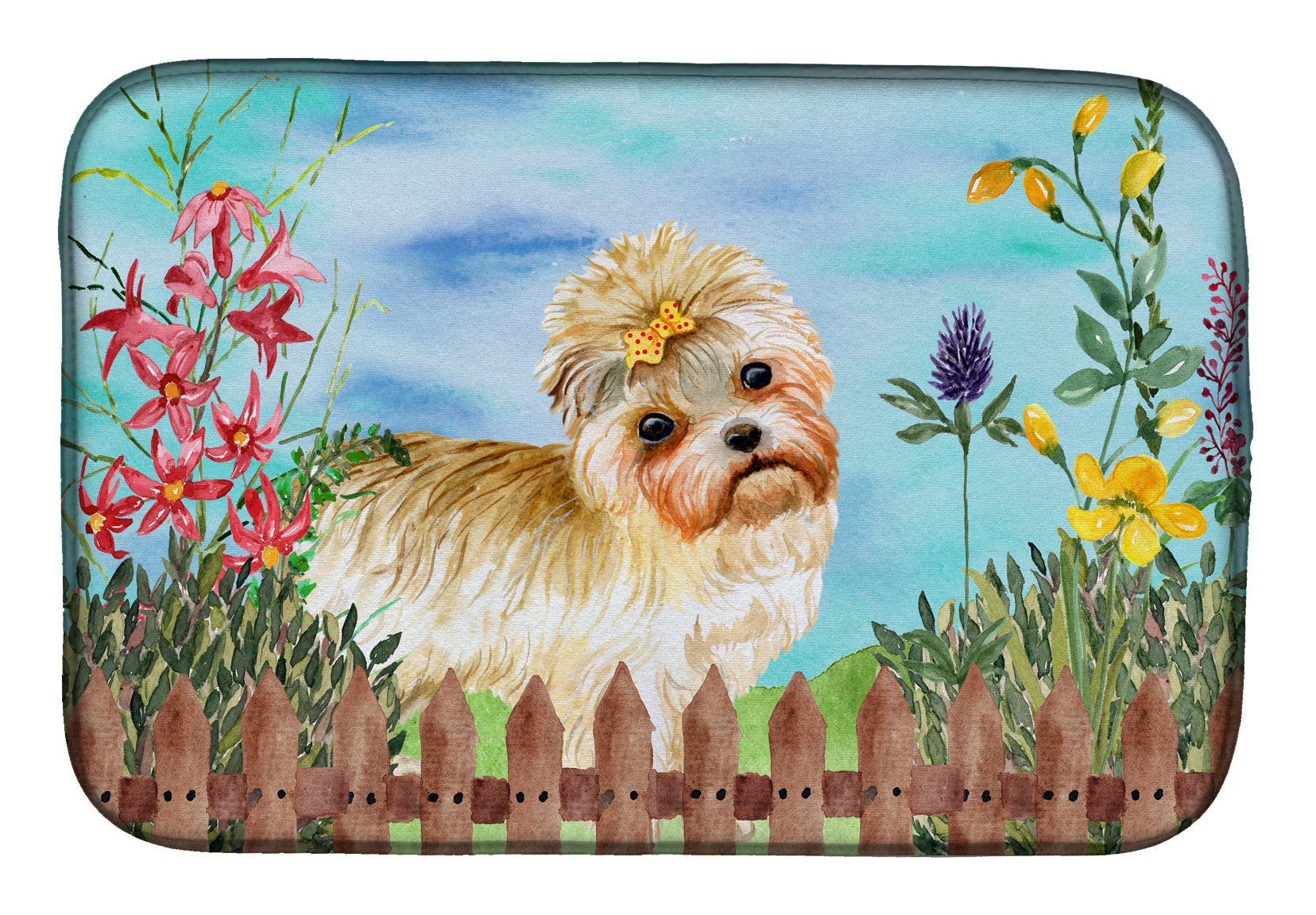 Morkie Spring Dish Drying Mat Absorbent Dish Drying Mat Pad for Kitchen Counter Dish Drainer Mat for Countertop, 14 x 21", Multicolor