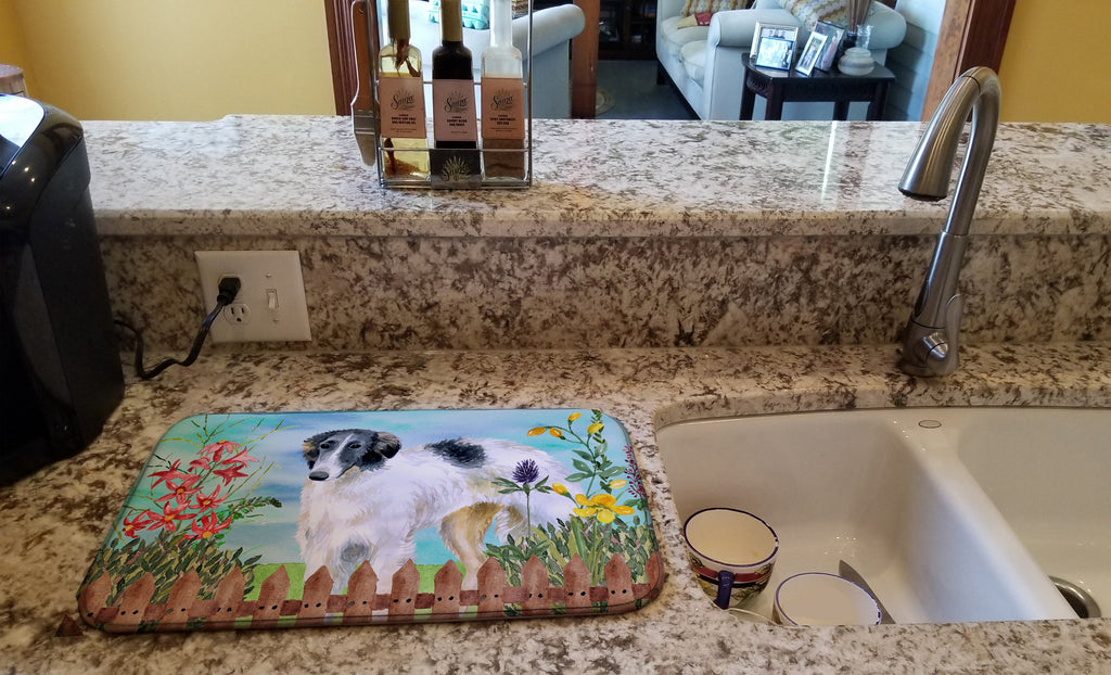 Borzoi Spring Dish Drying Mat Absorbent Dish Drying Mat Pad for Kitchen Counter Dish Drainer Mat for Countertop, 14 x 21", Multicolor