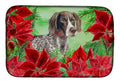 German Shorthaired Pointer Poinsettas Dish Drying Mat Absorbent Dish Drying Mat Pad for Kitchen Counter Dish Drainer Mat for Countertop, 14 x 21", Multicolor
