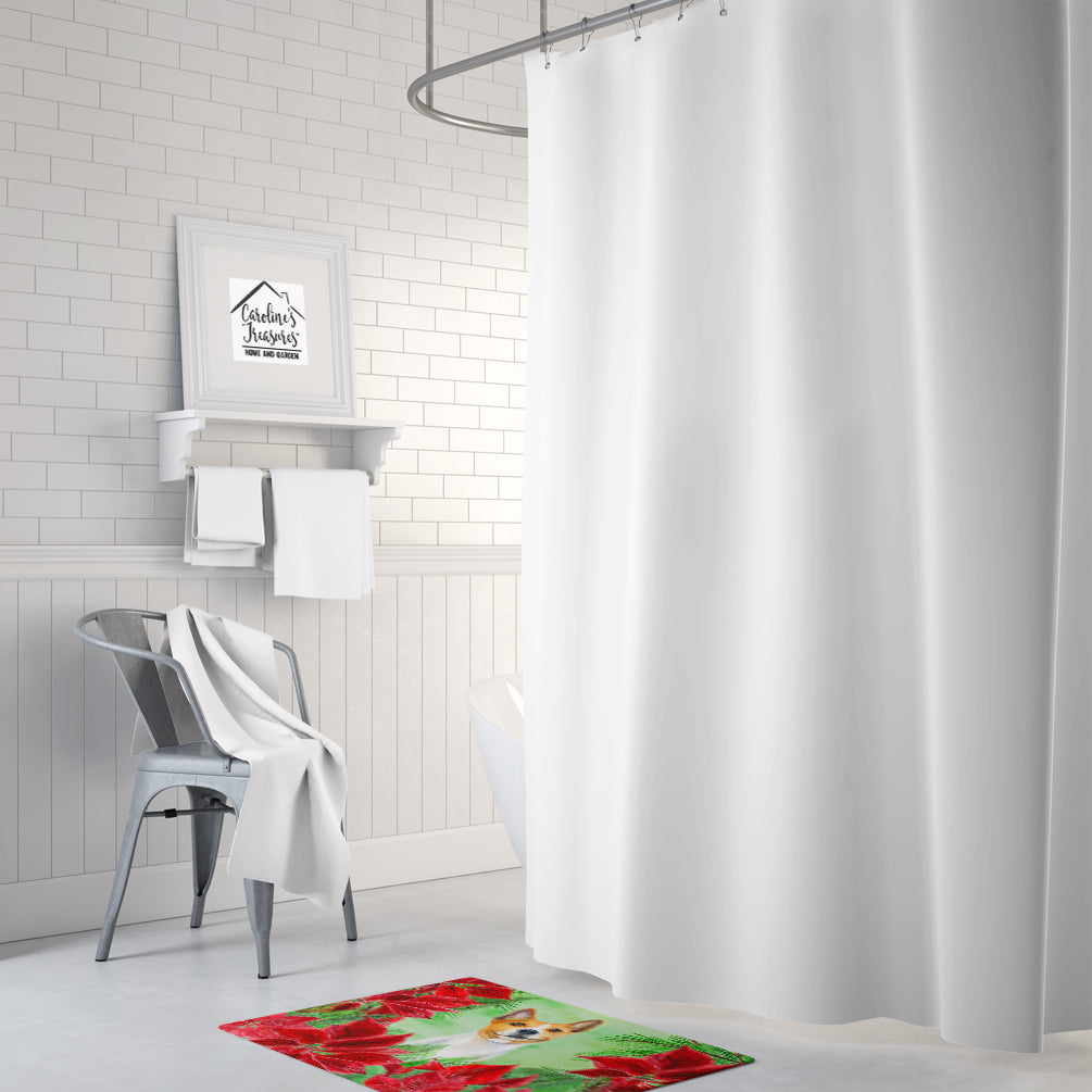 Basenji Poinsettas Memory Foam Kitchen Mat Machine Washable Anti-Fatigue Cushion Comfort Bath or Kitchen Rug