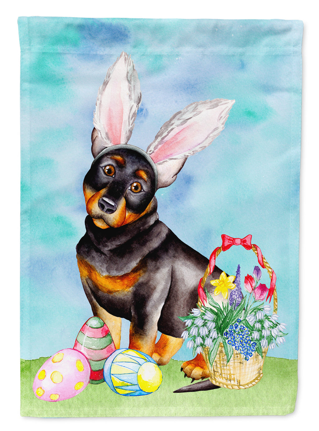 Lancashire Heeler Easter Bunny Garden Flag Mailbox Decorative Yard Banner Outside Patio Artwork for Flower Beds, Garden Size, Multicolor