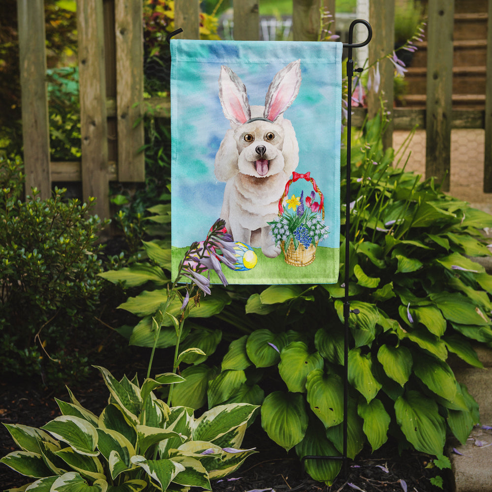 Bichon Frise Easter Bunny Garden Flag Mailbox Decorative Yard Banner Outside Patio Artwork for Flower Beds, Garden Size, Multicolor