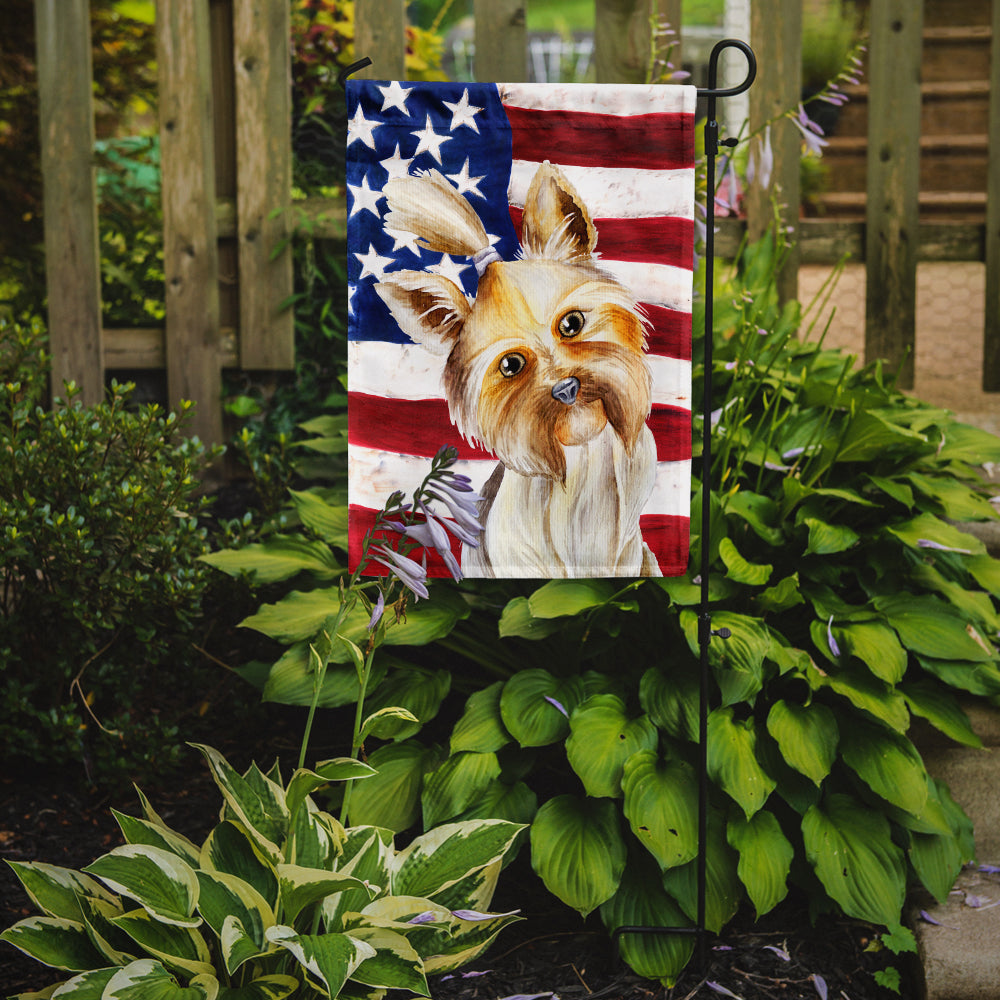 Yorkie Yorkshier Terrier Patriotic Garden Flag Mailbox Decorative Yard Banner Outside Patio Artwork for Flower Beds, Garden Size, Multicolor
