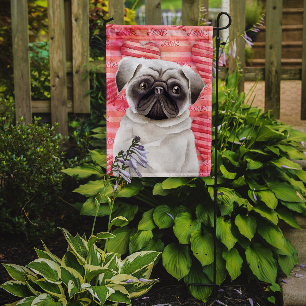 Pug Love Garden Flag Mailbox Decorative Yard Banner Outside Patio Artwork for Flower Beds, Garden Size, Multicolor